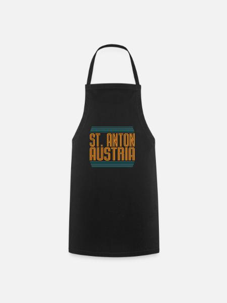 St. Anton Arlberg Ski Resort Austrian Alps - Cooking Apron - black