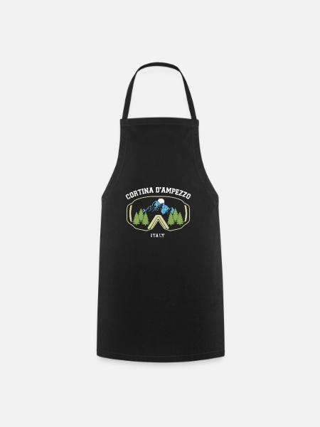 Cortina D'Ampezzo Ski Resort Italian Alps Skiing - Cooking Apron - black
