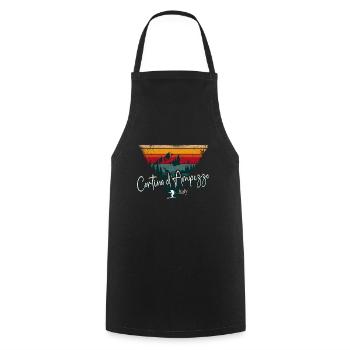 Cortina D'Ampezzo Ski Resort Italian Alps Skiing - Cooking Apron - black - Front - AI Model Male 185 dark (185cm)