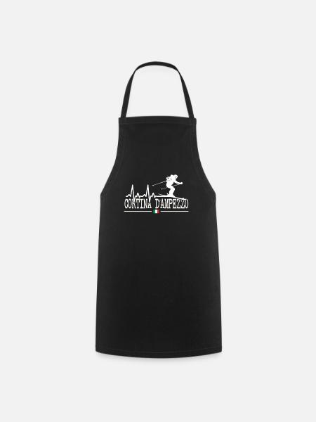 Cortina D'Ampezzo Ski Resort Italian Alps Skiing - Cooking Apron - black
