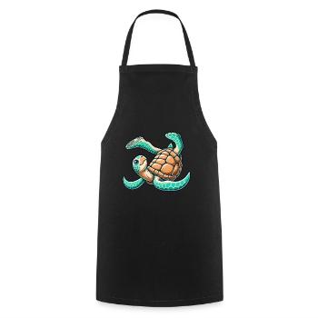 Clumsy turtle in handstand - Cooking Apron - black - Front - AI Model Male 185 dark (185cm)