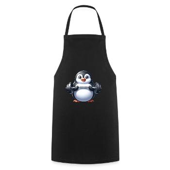 Pingouin Entraînement Fitness Mignon Drôle - Tablier de cuisine - noir - Devant - AI Model Male 185 dark (185cm)
