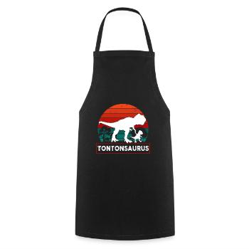 Tonton Dinosaurus Cadeau Futur Tonton - Tablier de cuisine - noir - Devant - AI Model Male 185 dark (185cm)