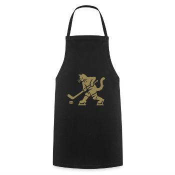 Katze Eishockey Minimalistisch Silhouette Spieler - Cooking Apron - black - Front - AI Model Male 185 dark (185cm)