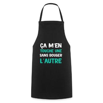 Humour Ça M'en Touche Une Sans Bouger L'Autre - Tablier de cuisine - noir - Devant - AI Model Male 185 dark (185cm)