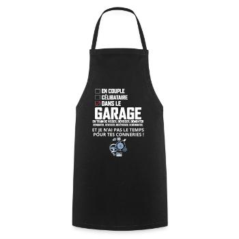 Garage Et Mécanicien Humour - Tablier de cuisine - noir - Devant - AI Model Male 185 dark (185cm)