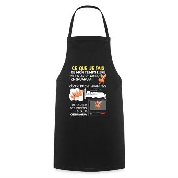 Temps Libre Avec Chien Chihuahua - Tablier de cuisine - noir - Devant - AI Model Male 185 dark (185cm)