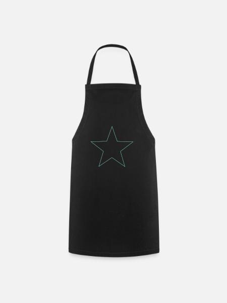Stern hellblau blue star - Kochschürze - Schwarz