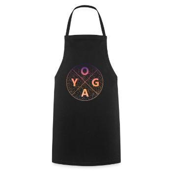 Yoga Yogaübung Namaste - Kochschürze - Schwarz - Vorne - AI Model Male 185 dark (185cm)