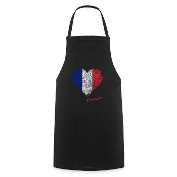Love France Herz Frankreich Flagge - Kochschürze - Schwarz - Vorne - AI Model Male 185 dark (185cm)
