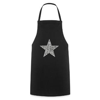 weißer Stern, white star - Kochschürze - Schwarz - Vorne - AI Model Male 185 dark (185cm)