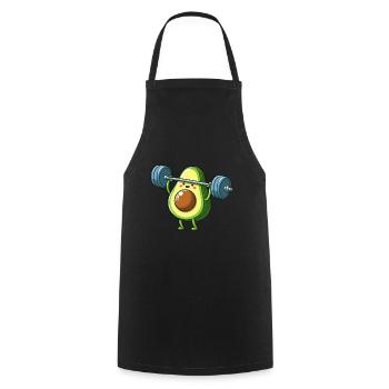 Comic Avocado Workout Fitness Dumbbell - Cooking Apron - black - Front - AI Model Male 185 dark (185cm)