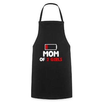 Maman de 2 filles - Tablier de cuisine - noir - Devant - AI Model Male 185 dark (185cm)