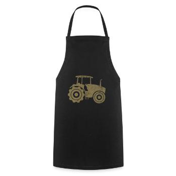 Tractor Silhouette Farmer Grunge Design - Cooking Apron - black - Front - AI Model Male 185 dark (185cm)