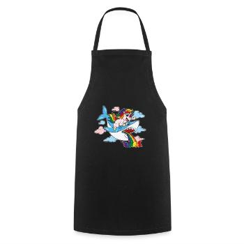 Trans Pride Shark CSD Einhorn LGBTQ - Kochschürze - Schwarz - Vorne - AI Model Male 185 dark (185cm)