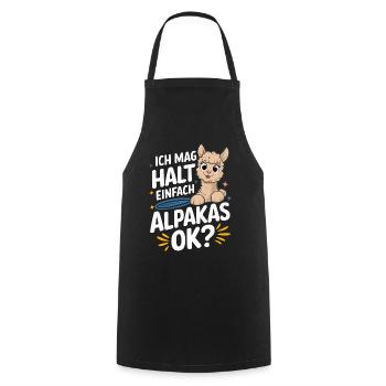 Alpaca llama alpacas animal - Cooking Apron - black - Front - AI Model Male 185 dark (185cm)