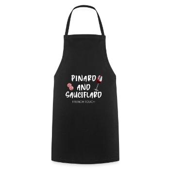 Pinard and sausage - Cooking Apron - black - Front - AI Model Male 185 dark (185cm)