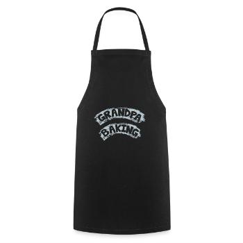 Grand-père fait de la pâtisserie - notre grand-père fait de la pâtisserie pour nous - Tablier de cuisine - noir - Devant - AI Model Male 185 dark (185cm)