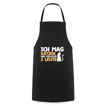 J’aime les chats et peut-être 3 personnes - Tablier de cuisine - noir - Devant - AI Model Male 185 dark (185cm)