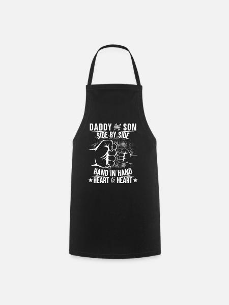 coeur papa et fils à cœur - Tablier de cuisine - noir