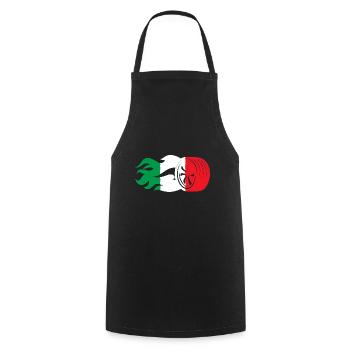 Italien Motorsport Flagge - Kochschürze - Schwarz - Vorne - AI Model Male 185 dark (185cm)