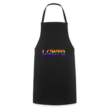 LGBTQ - Kochschürze - Schwarz - Vorne - AI Model Male 185 dark (185cm)