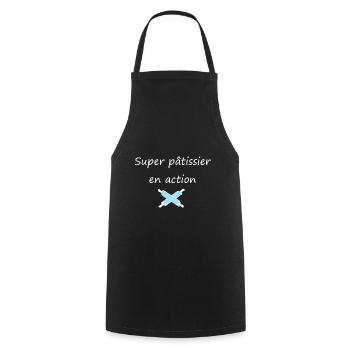 super pâtissier - Tablier de cuisine - noir - Devant - AI Model Male 185 dark (185cm)