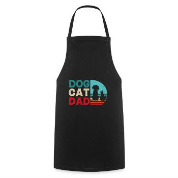 Cat Dog Dad Gift Shirt - Cooking Apron - black - Front - AI Model Male 185 dark (185cm)