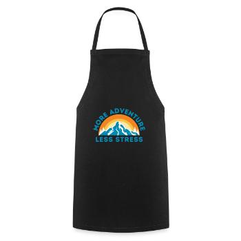 More adventure less stress - Cooking Apron - black - Front - AI Model Male 185 dark (185cm)
