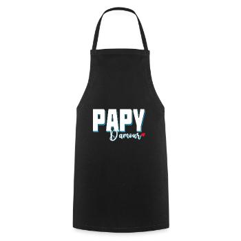 Papy d'amour Cadeau Tendresse Grand-Père - Tablier de cuisine - noir - Devant - AI Model Male 185 dark (185cm)