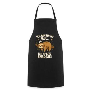 Sloth I don't sleep I save energy - Cooking Apron - black - Front - AI Model Male 185 dark (185cm)