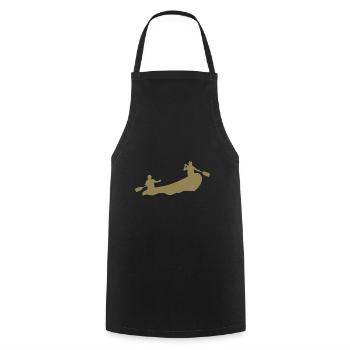 Rafting Silhouette White Water Inflatable Boat River - Cooking Apron - black - Front - AI Model Male 185 dark (185cm)
