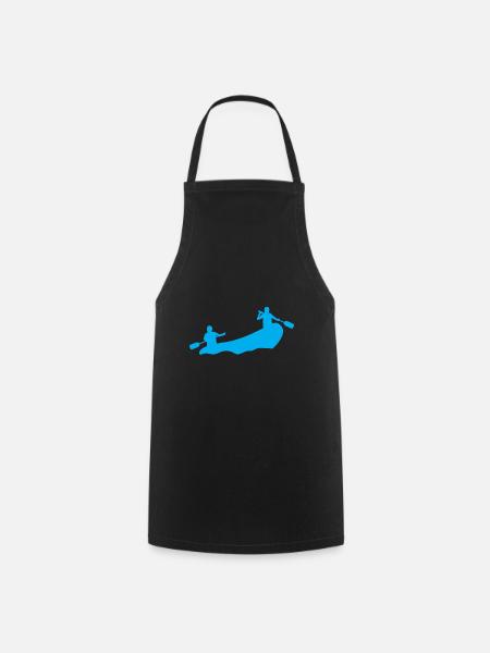 Rafting Silhouette Wildwasser Schlauchboot Fluss - Kochschürze - Schwarz