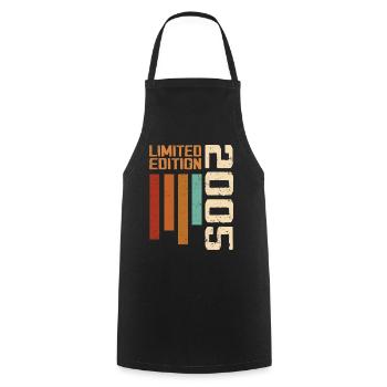 Vintage 2005 Cadeau d’anniversaire 2005 Retro 2005 - Tablier de cuisine - noir - Devant - AI Model Male 185 dark (185cm)