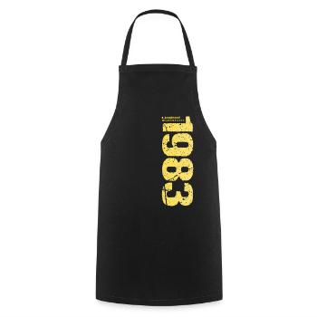 1983 limited edition gold birthday - Cooking Apron - black - Front - AI Model Male 185 dark (185cm)