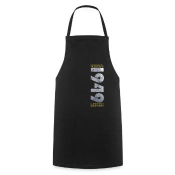 75th Birthday Original August 1949 Born 1949 - Cooking Apron - black - Front - AI Model Male 185 dark (185cm)