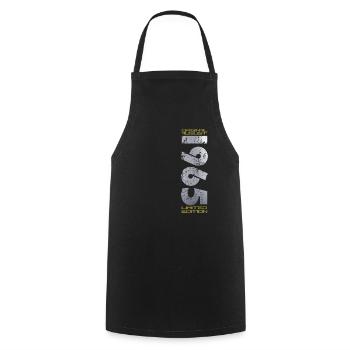 60e anniversaire Original août 1965 Né en 1965 - Tablier de cuisine - noir - Devant - AI Model Male 185 dark (185cm)