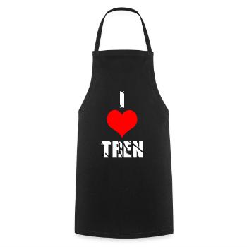 I love tren - Kochschürze - Schwarz - Vorne - AI Model Male 185 dark (185cm)