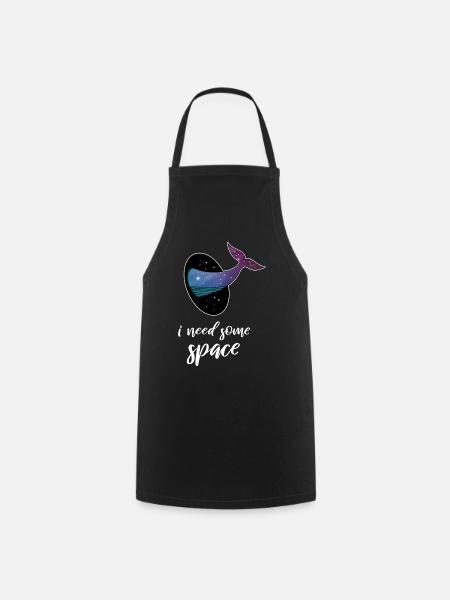 I need some space: whale space Space Galaxy - Cooking Apron - black