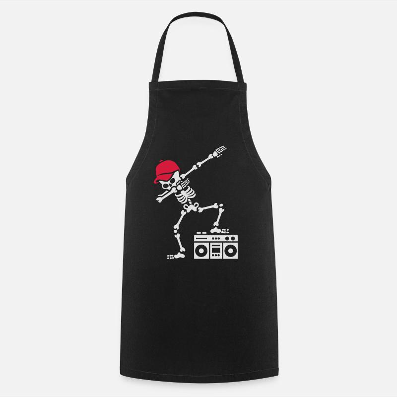 Dab dabbing skeleton boombox - Ghetto blaster - Cooking Apron - black