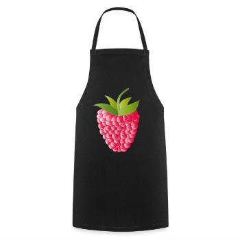 pink red ripe raspberry - Cooking Apron - black - Front - AI Model Male 185 dark (185cm)