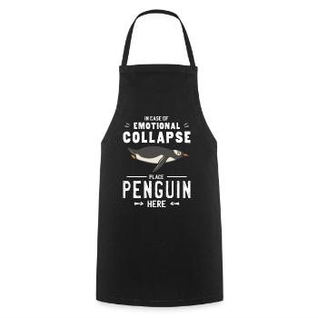 Place Penguin Here Zoo Antarctica Penguin Lover - Cooking Apron - black - Front - AI Model Male 185 dark (185cm)