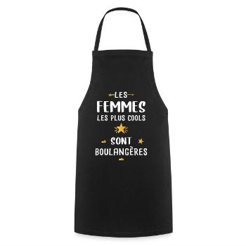 Cadeau Drôle Femme Boulangère Métier Boulangerie - Tablier de cuisine - noir - Devant - AI Model Male 185 dark (185cm)