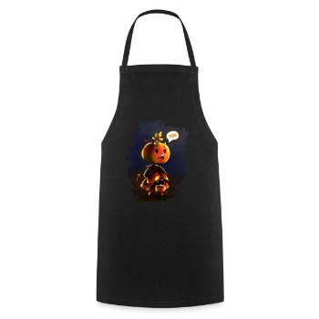 Halloween child pumpkin - tricks or treats - Cooking Apron - black - Front - AI Model Male 185 dark (185cm)