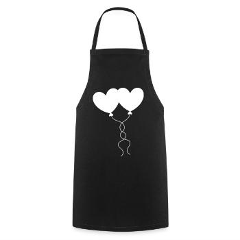 white heart white gift valentine's day - Cooking Apron - black - Front - AI Model Male 185 dark (185cm)