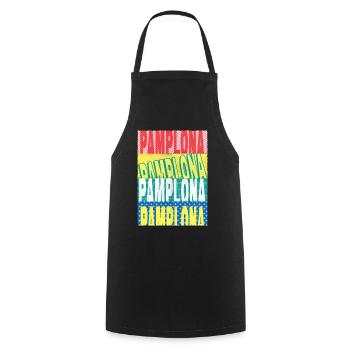 Pampelune Espagne City Font Skyline Accueil - Tablier de cuisine - noir - Devant - AI Model Male 185 dark (185cm)