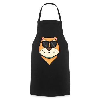 Shiba Inu dog cool - Cooking Apron - black - Front - AI Model Male 185 dark (185cm)