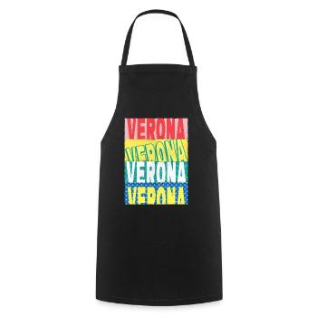 Verona Italy City Font Skyline Home Holiday - Cooking Apron - black - Front - AI Model Male 185 dark (185cm)
