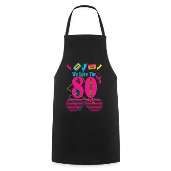 80's love - Kochschürze - Schwarz - Vorne - AI Model Male 185 dark (185cm)