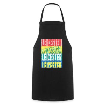 Leicester England UK City Font Skyline Home - Cooking Apron - black - Front - AI Model Male 185 dark (185cm)